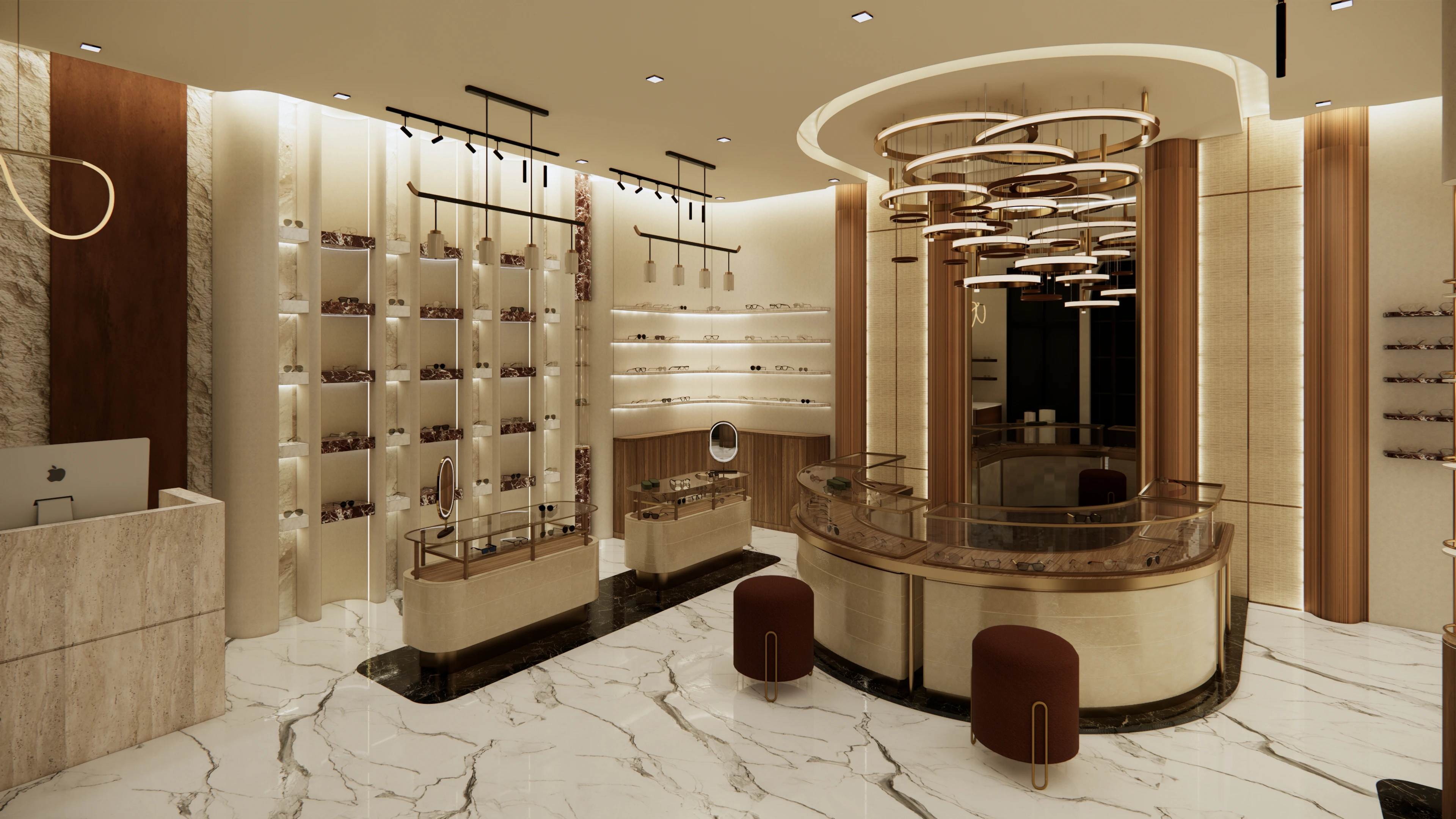 Retail interior design for optical showroom in Karachi by TCIA