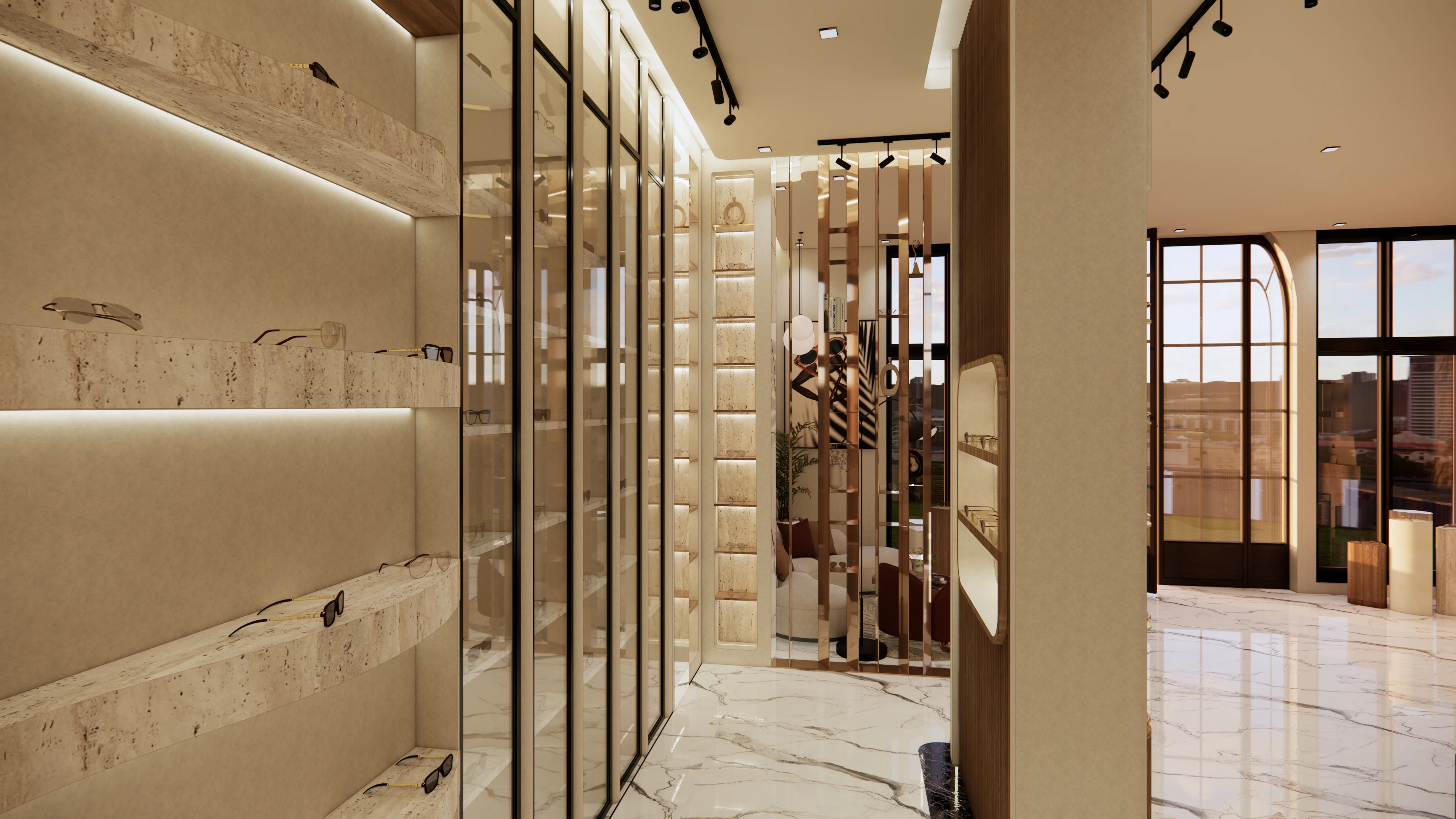 Custom optical showroom interior design and furniture